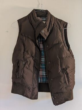Brown Quilted Puffer Vest